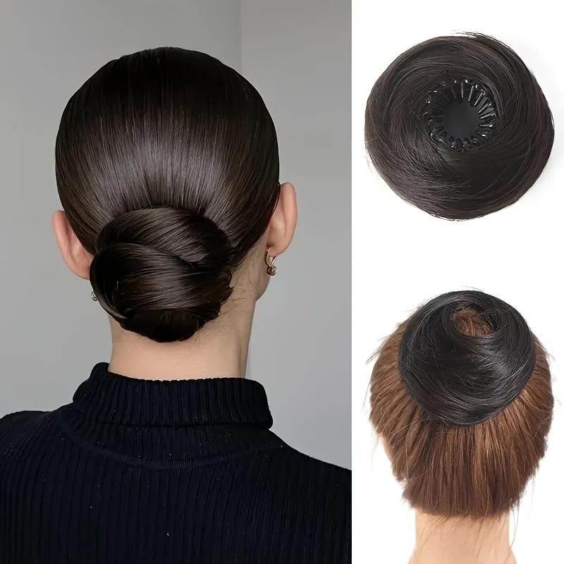 

Synthetic Claw Chignon Straight Hair Bun Black Brown Blonde Extension For Women Girls Hair Accessories Fake False Hairpieces Daily Party Halloween Use