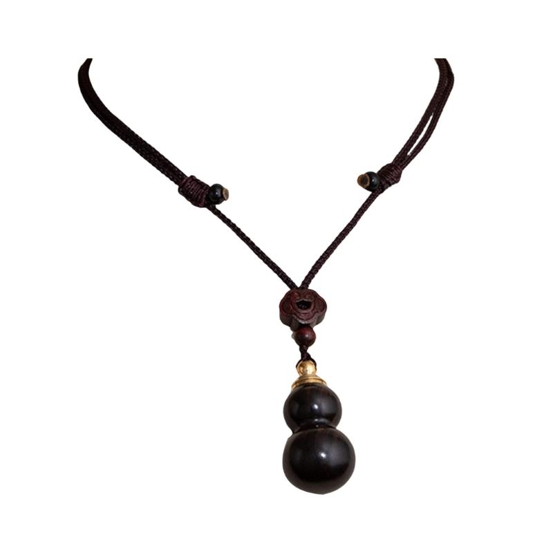 Ethnic Hand Braided Cord Necklace Featuring Openable Wood and Zinc Alloy Pendant for Cultural Fashion Stress Relief