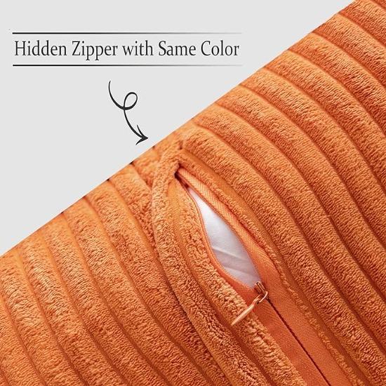 Broadside Ttriped Throw Cushion Cover 45x45cm Corduroy Pillow Covers with Splicing 18x18Inch Pillowcase for Sofa  Bed Livingroom
