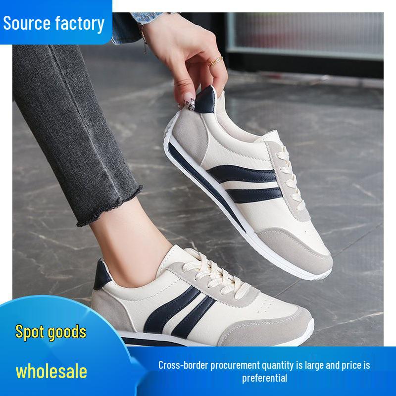 Plus-Size Casual Lace-Up Sneakers - Soft Sole, Versatile Spring & Summer Running Shoes