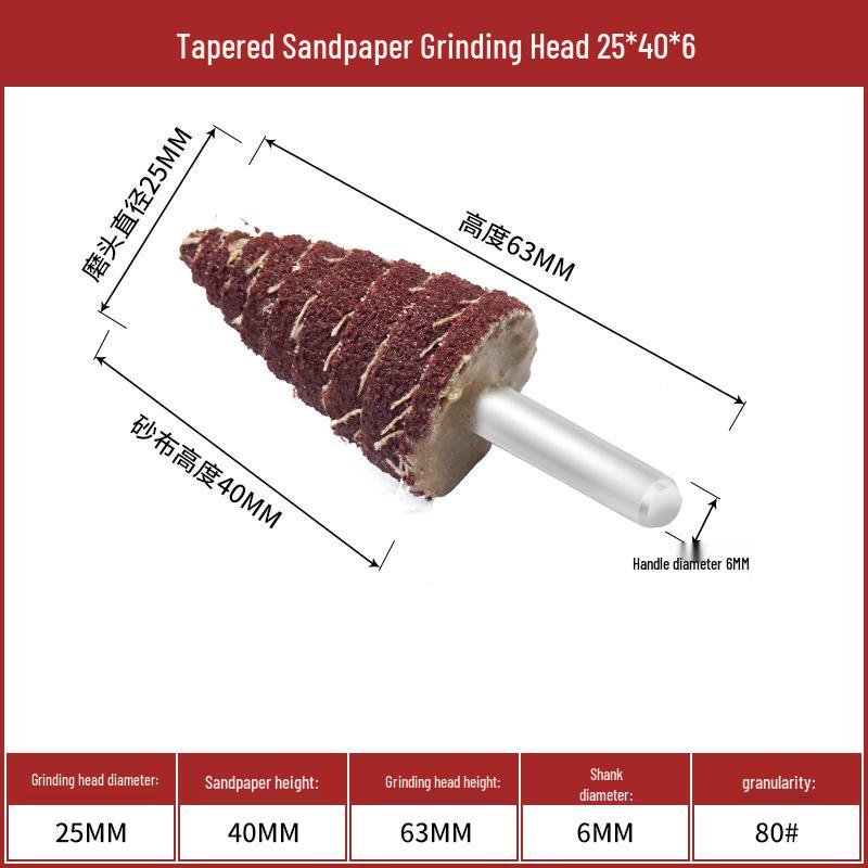 Cone Type Sandpaper Flap Wheel with Extended Shank for Metal and Woodworking