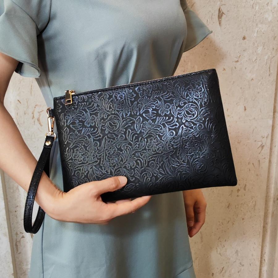 Vintagereliëfpatroon dames Clutches telefoon envelop clutch portemonnee PU leer Dames Handtas portemonnee bolsa feminina