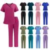 Krankenschwester Uniform Medizinische Schönheit SPA Uniform Zahnarzt Kittel Pflege Gesundheitswesen Kittel Set Damen Chirurgie Kittel Oberteil+Hose Anzug Großhandel