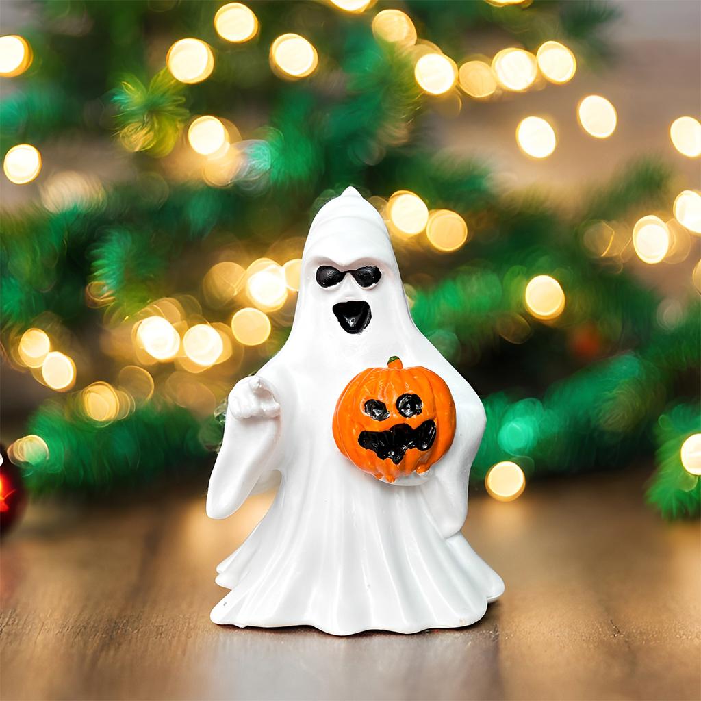 1Pc Resin Ghost Ghost Statue Pieces, Halloween Ghost Statue Decorative Ornaments, Cute Finger Ghost Ornaments, Perfect Halloween Decorations.