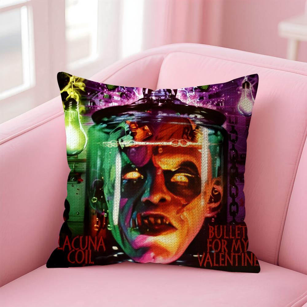 Singer RRob Zombies Cushion Cover Natural Linen Pillow Case DoubleSided Print Decorative Sofa Pillowcase Home Decor Gift