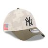 Size New Era 39THIRTY New York Yankees 2025 MLB ARMED FORCES STARS N STRIPES FLEX FIT Stretch Fit Cap 3930 NY Light Beige L/XL (approx. 60.6-63.5cm)