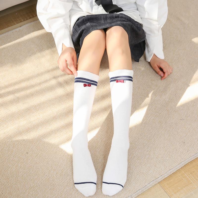 Women's Japanese Academy Style Striped Cotton Knee-High Socks