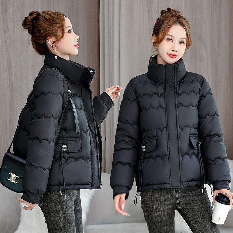 Short thickened down cotton clothes for women's winter new stand-up collar small bread clothes jacket