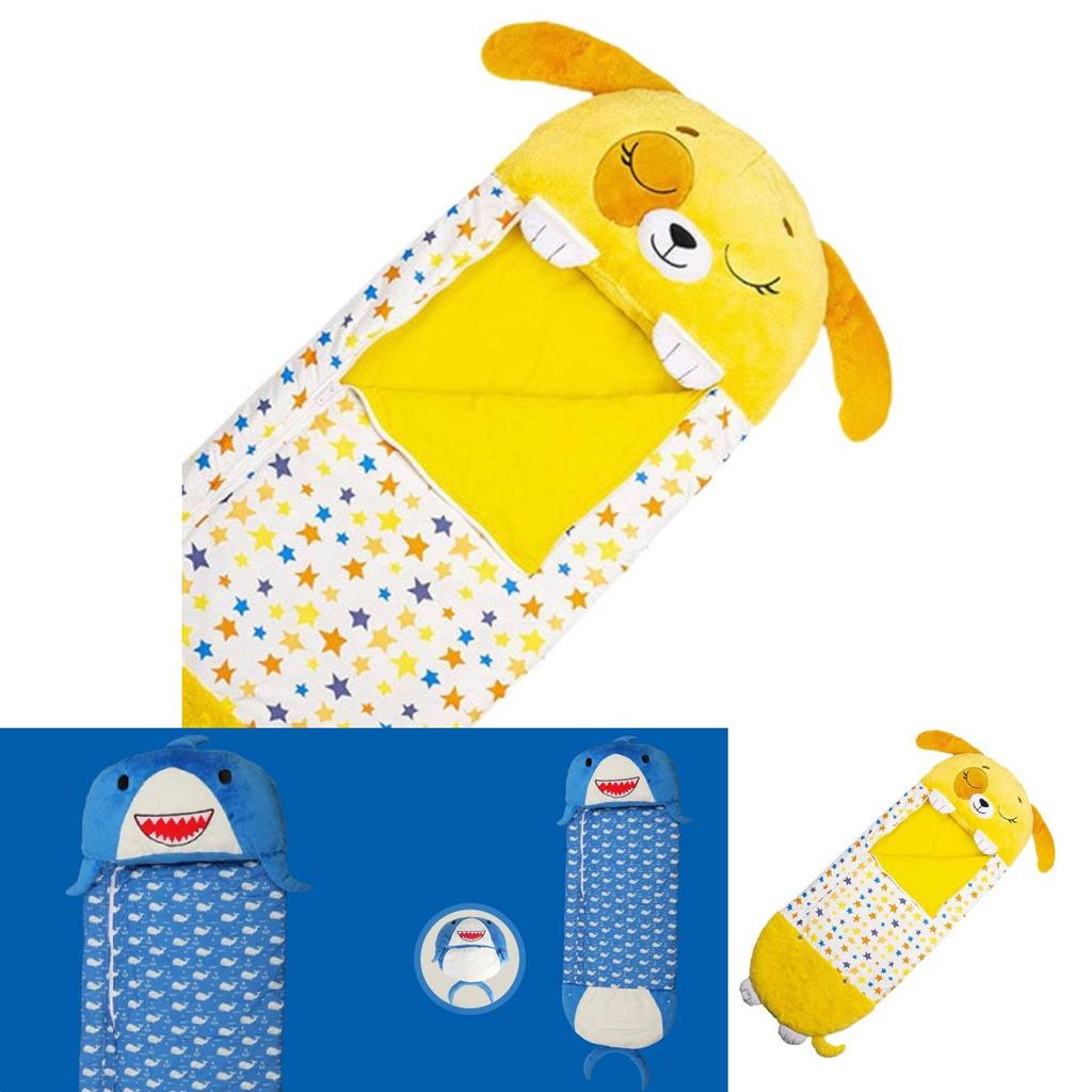 Stylish And Warm Cartoon Kids Sleeping Bag With Cute Animal Shaped Pillow For Winter