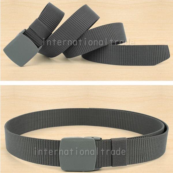 [Schicksal.] Men's Lightweight Colored Belt, Lightweight Nylon Belt, Large Size, Infinitely Adjustable, Men's Business Belt, Gray