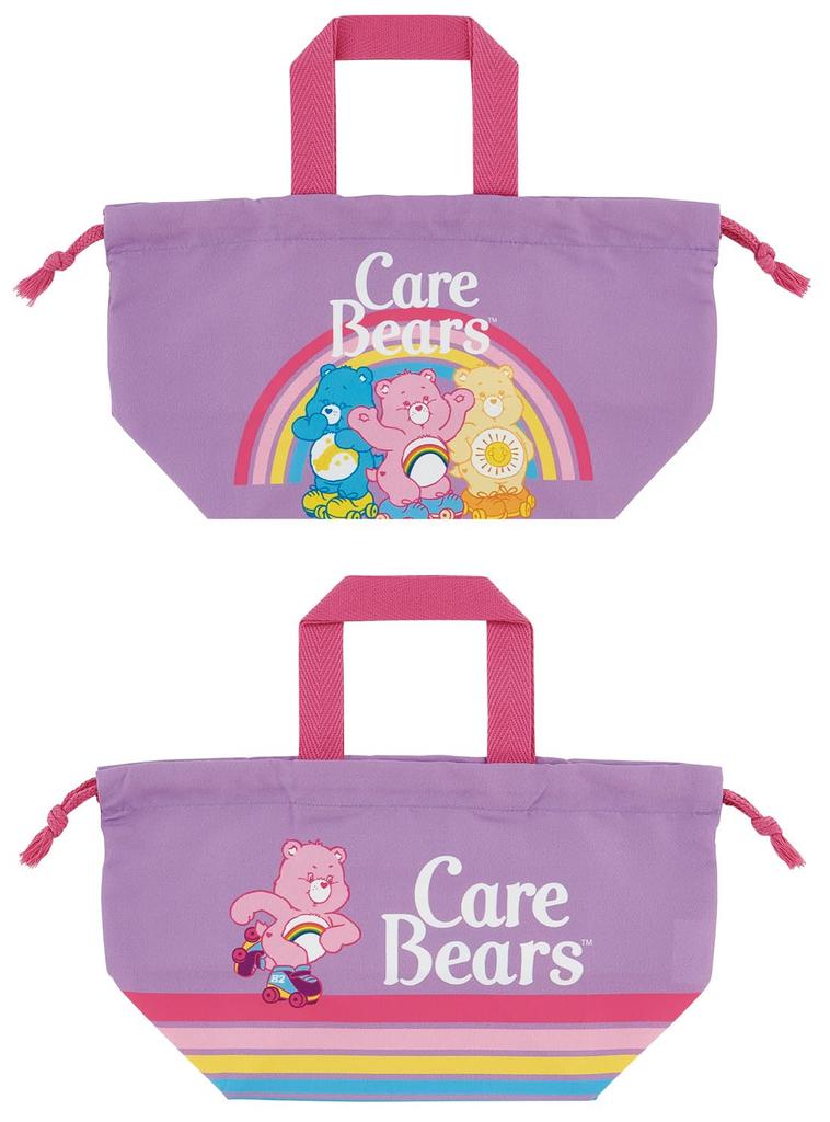 Skater Kinder-Lunchbeutel mit Kordelzug, Hergestellt in Japan, Care Bears Skate-Design, KB7SN-A