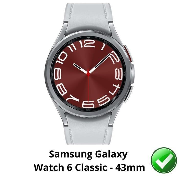 Screen Protector for Samsung Galaxy Watch 6 Classic - 43mm [Pack 2] Ultra Thin Resistant Protective Plastic Film Phonillico