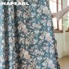 1PC NAPEARL American Retro Blue Background Floral and Bird Print Curtains 70-80% Blackout Curtains for Bedroom Living Room Window for Home Decor