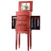 VEVOR Jewelry Cabinet Armoire, Standing Wood Jewelry Storage Chest with 3 Drawers, Flip Top Mirror, 4 Top Storage Compartments, Zinc Alloy Handles