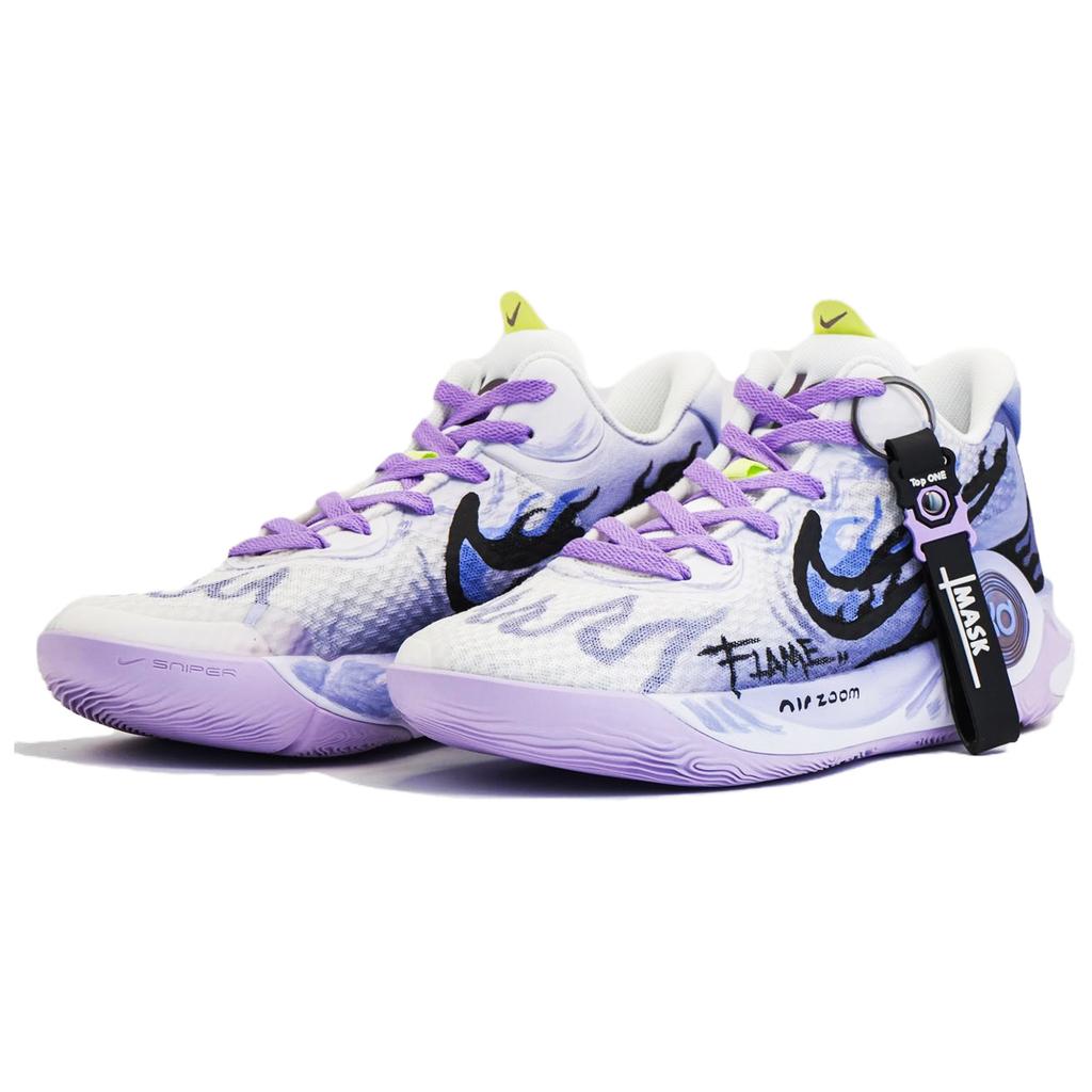 Nike KD Trey 5 IX Slip Resistant Abrasion Resistant Mid top Vintage Basketball Shoes Unisex Purple DJ6922-100(Team197-)