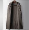 Men's Double-Breasted Drop Shoulder Wool Trench Coat - Wide Fit, 100% Wool, Autumn/Winter Casual Jacket