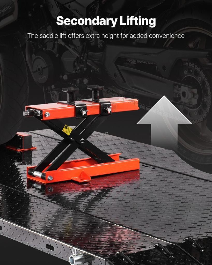 Motorcycle Jack Lift 1500lb Pneumatic Motorcycle Stand Removable Workbench