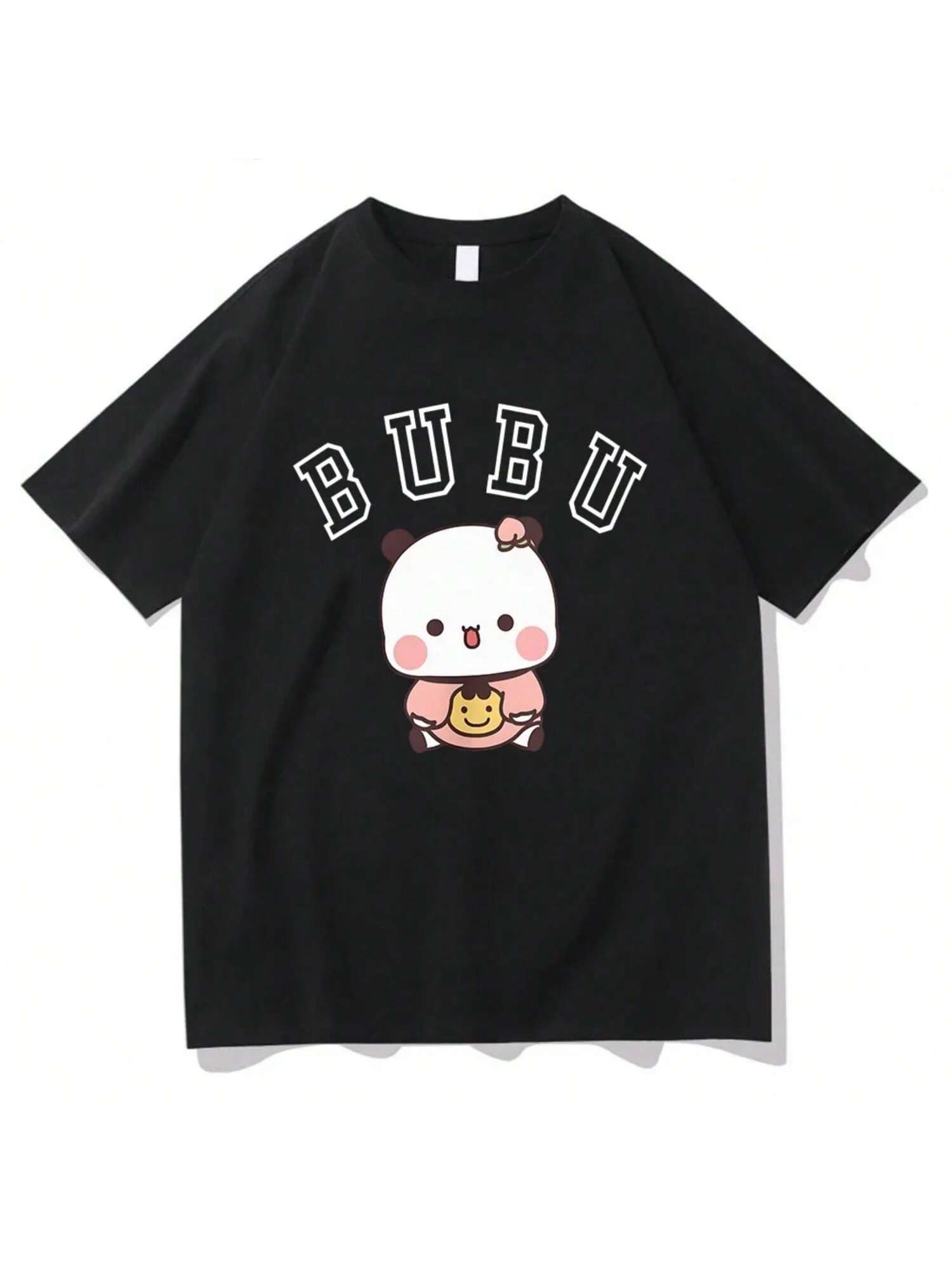 

Летняя футболка с коротким рукавом с графическим принтом панды Bubu Dudu Kawaii для женщин, повседневная футболка с XXXXXL чёрный