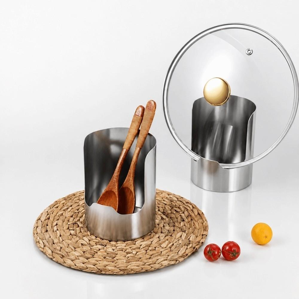 Stable Pot Lid Holder Heat-Resistant Utensil Holder Easy To Clean Spoon Holder Kitchen Organizer