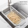 Edelstahl Abtropfkorb Ausziehbarer Spülen Siebkorb Lebensmittelqualität Hitzebeständig Sieb für Spülen Kleiner als 17,3 Zoll