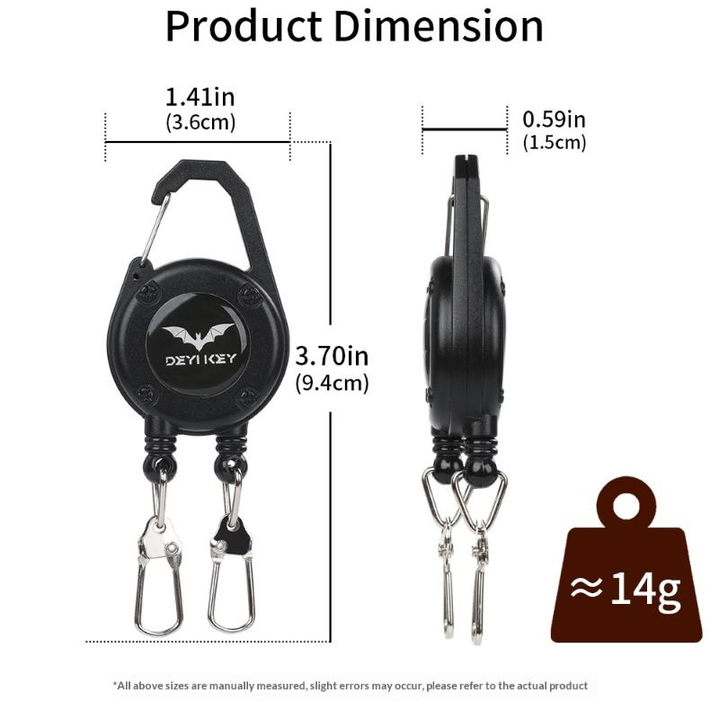 1/2Pcs Retractable Badge Holders Double-Headed Retractable Belt Clip Lanyard Badge Holder Pull Reel With Steel Cord For Fishing