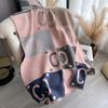 Fashion Color Matching Alphabet Imitation Cashmere Scarf, Versatile In Autumn And Winter, Thickened Fringed Shawl, Warm Scarf, Advanced Sense