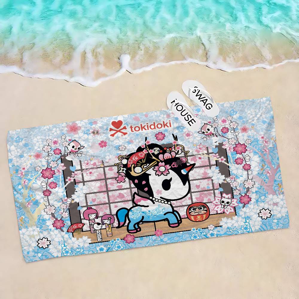 Japan Tokidoki Beach Towel Colorful Bath Towels for Girl Microfiber Quick Dry Custom Sand Free Beach Yoga Spa Gym Pool
