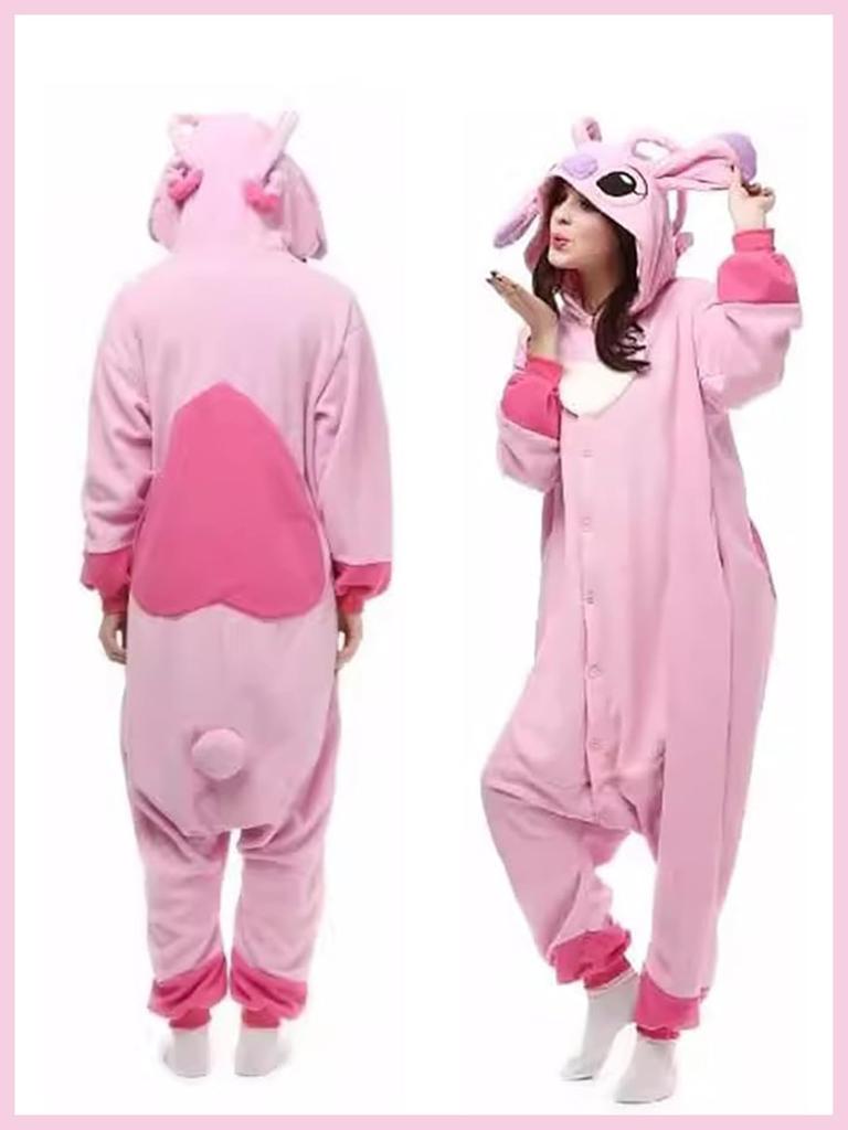Stitch Loose Fancy Cold Costume [ENALIHI] One-Piece Nightgown, Autumn/Winter Roomwear, Unisex, Pajamas, Silhouette, Dress, Roomwear, Protection, Soft,