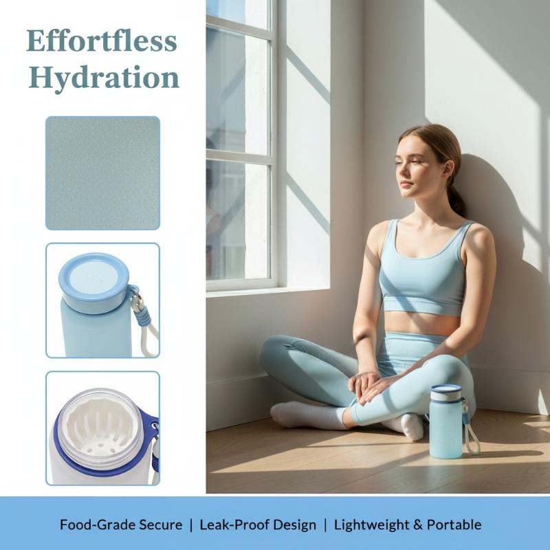 380-650MLSports Fitness Water BottleLarge Capacity Jug for Workout Training Outdoor Activities Beach Travel Drink Cup