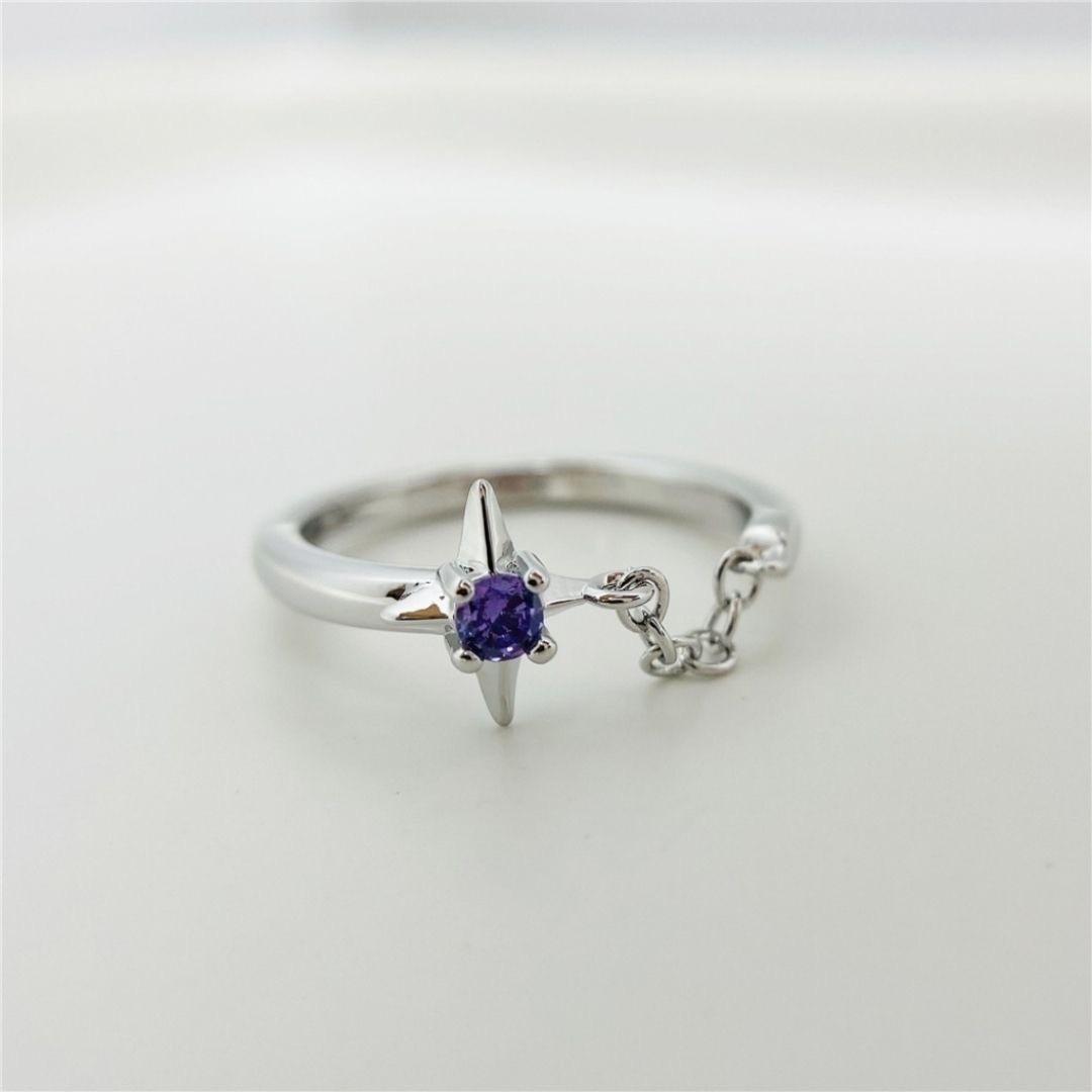 

Кольцо с открытой цепочкой Purple Galaxy, регулируемое, четырехугольное, простое, темпераментное, женское, сладкое и продвинутое One Size