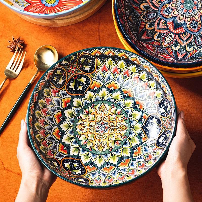 Large Basin Bowl Tableware Boiled Fish Bowl Ceramic Sauerkraut Fish Large Bowl Soup Bowl Household Soup Bowl