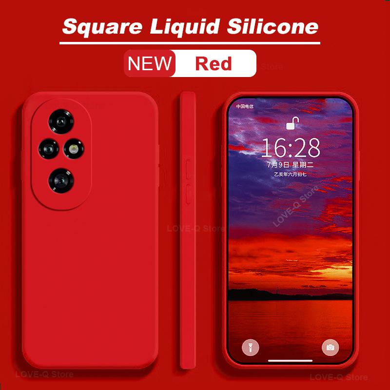 Funda para Honor 200 Pro Silicona Líquida Protector de Lente de Cámara Funda de Teléfono Para Honor 200 Pro Honor200 Pro 200Pro 5G Cubierta Trasera Suave