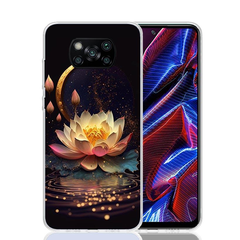 

Buddhist Fire Lotus Phone Case For Xiaomi Poco F7 Ultra X7 X6 Pro X5 Redmi 15 15C 13 13C 12 12C 10 10A 10C 9 9A 9C 9T Shell Poco Xiaomi Poco F7 Ultra