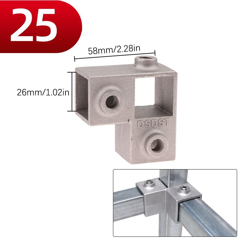 1 buc Piesă de Conectare Tub Pătrat Aliaj Aluminiu Cot Conector Triplu Tub Pătrat Îmbinare Fixă Raft Raft de Depozitare