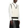 WE11DONE Logo Metal Detail Knit Vest Ivory Unisex Outerwear Cream WD-KV1-21-612-U-IV