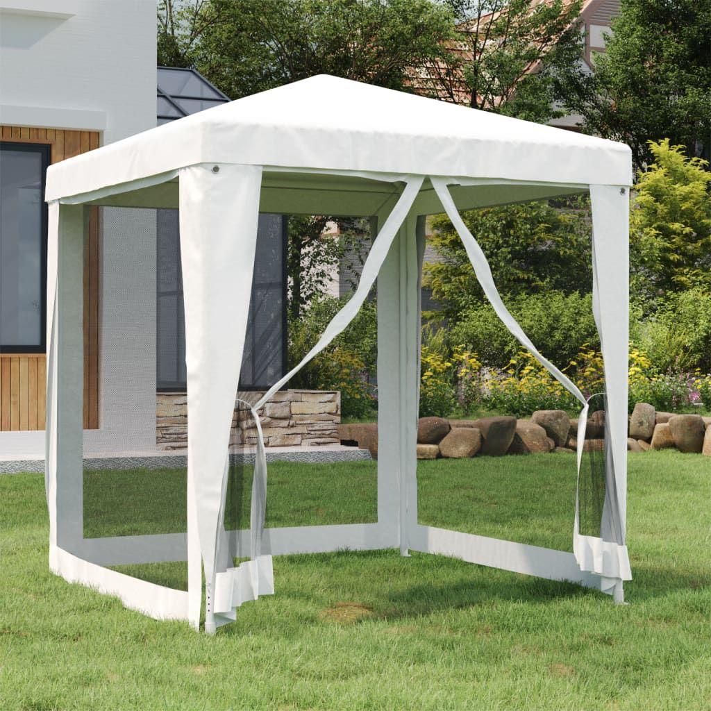 VidaXL Tente de réception avec 4 parois latérales en maille 2x2m Blanc
