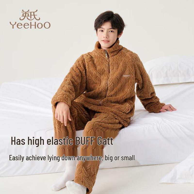 YEEHOO Unisex High-Collar Zipper Pajama Set
