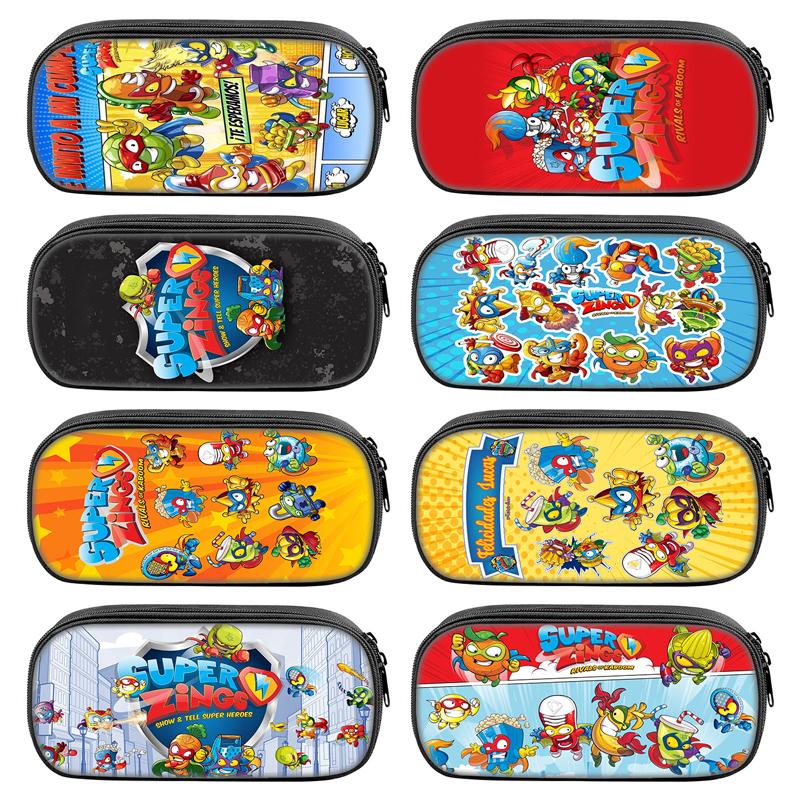 Super Zings Cartoon Pen Box Bag for Student Big Capacity School Supplies Zipper Game Pencilcases Children's Birthday Gift