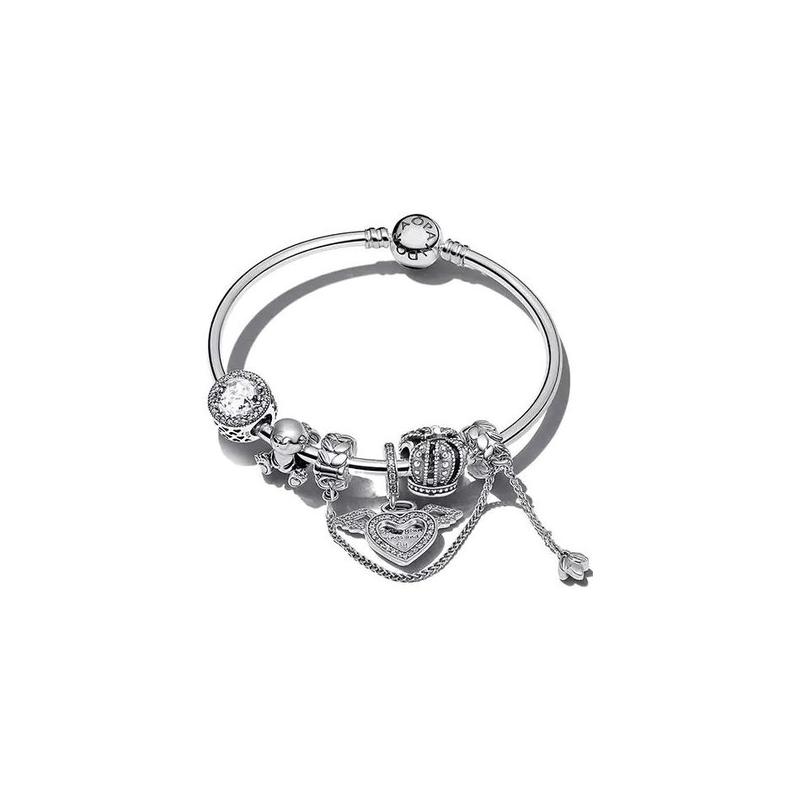 Pandora Cute Pet Angel, Light Luxury Niche Girl, Exquisite and Sweet, 925 Silver Synthetic Cubic Zirconia Bracelet, Women's Style ZT2403
