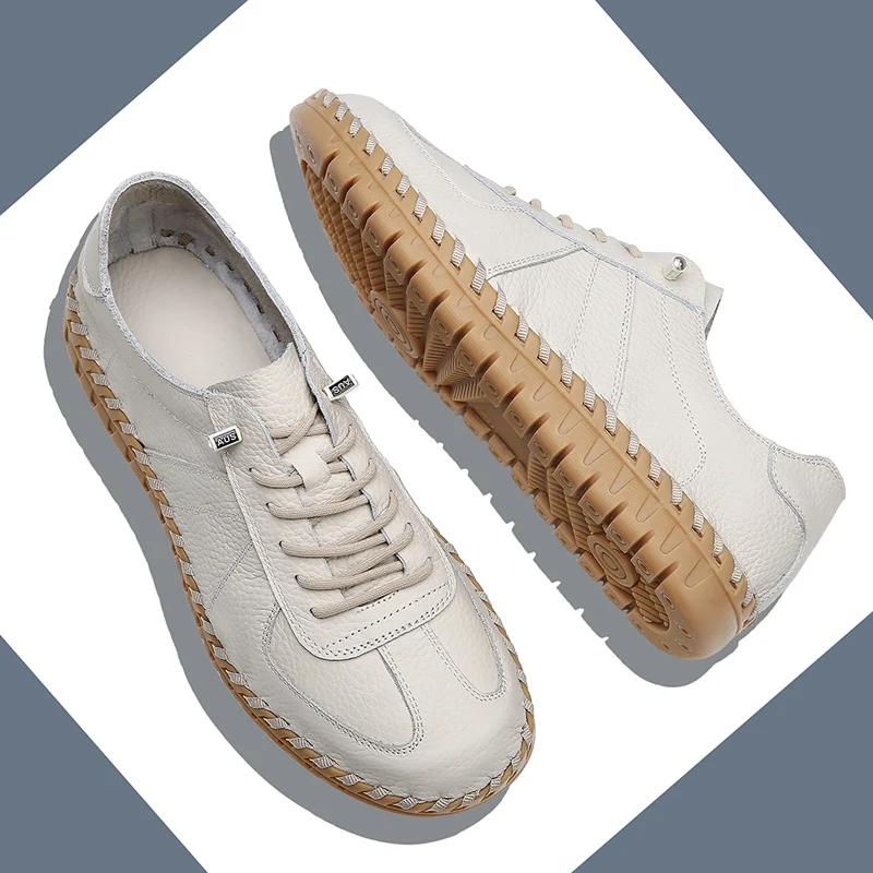 Leren Heren Casual Schoenen Heren Loafers handgemaakt naaien Mocassins Ademend Instappers Italiaanse Rijschoenen heren Chaussure Homme