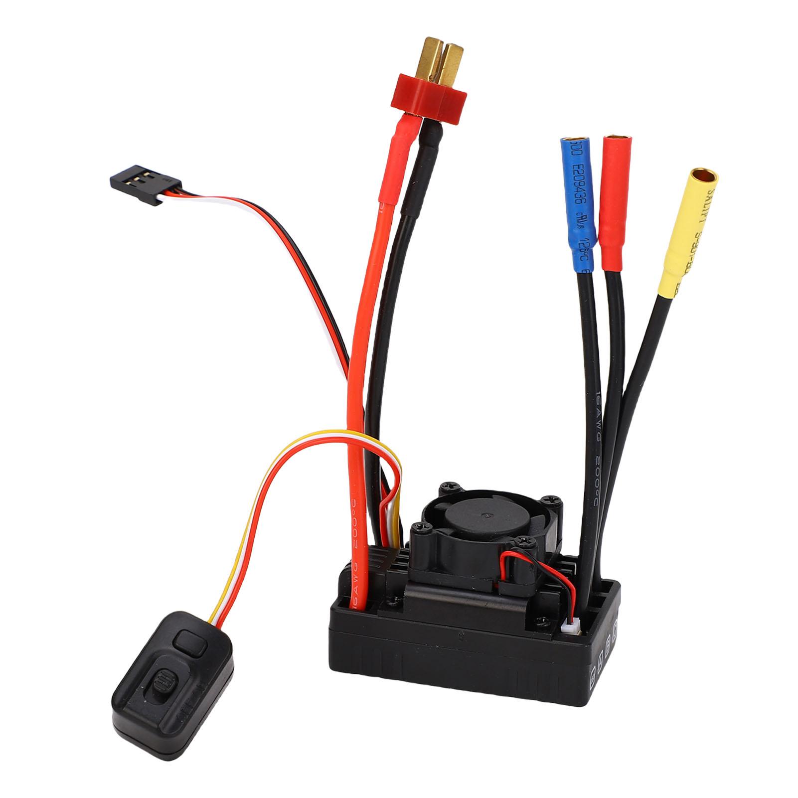 

60A RC Car ESC with Cooling Fan Brushless Sensor Electronic Speed Controller for 110 Scale Short