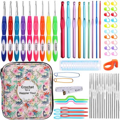 Professional Crochet Set, 9 Ergonomic Soft-grip Crochet Hooks, with Storage Box
