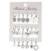 9 Pcs Cute Butterfly Heart Drop Earrings Set Fashion Gold Silver Color Girls Geometric Metal Acrylic Earrings 2026 Jewelry Gifts