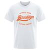 Letter, Brooklyn, New York City, Usa T Shirt Men Fashion O-Neck Tshirts Summer Cotton Tops Fashion Loose Street Hip Hop T-Shirts
