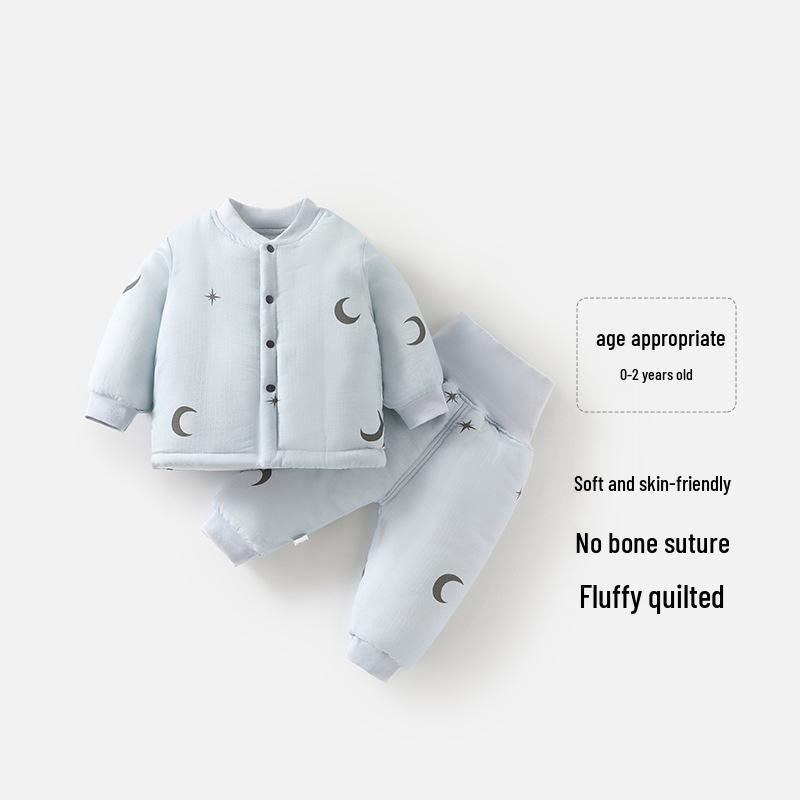 

High-Waisted Baby Set: Warm Padded Cotton Clothes for Boys & Girls - Autumn/Winter 100 cm
