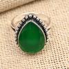 Faceted Green Onyx Gemstone Handmade Solid 925 Sterling Silver Ring Jewelry