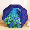 1pc Parrot Flowers Automatic Folding Umbrella 8 Rib Iron Frame,  Suitable for Travel, Daily Use, Birthday, Women & Men Gift