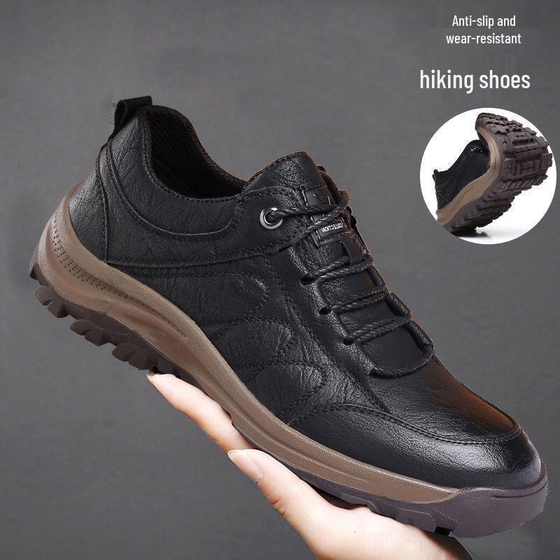 Men's Cross-Border Plus Size Outdoor Hiking Shoes - Fashionable Low-Top, Non-Slip, British Style Casual Footwear.