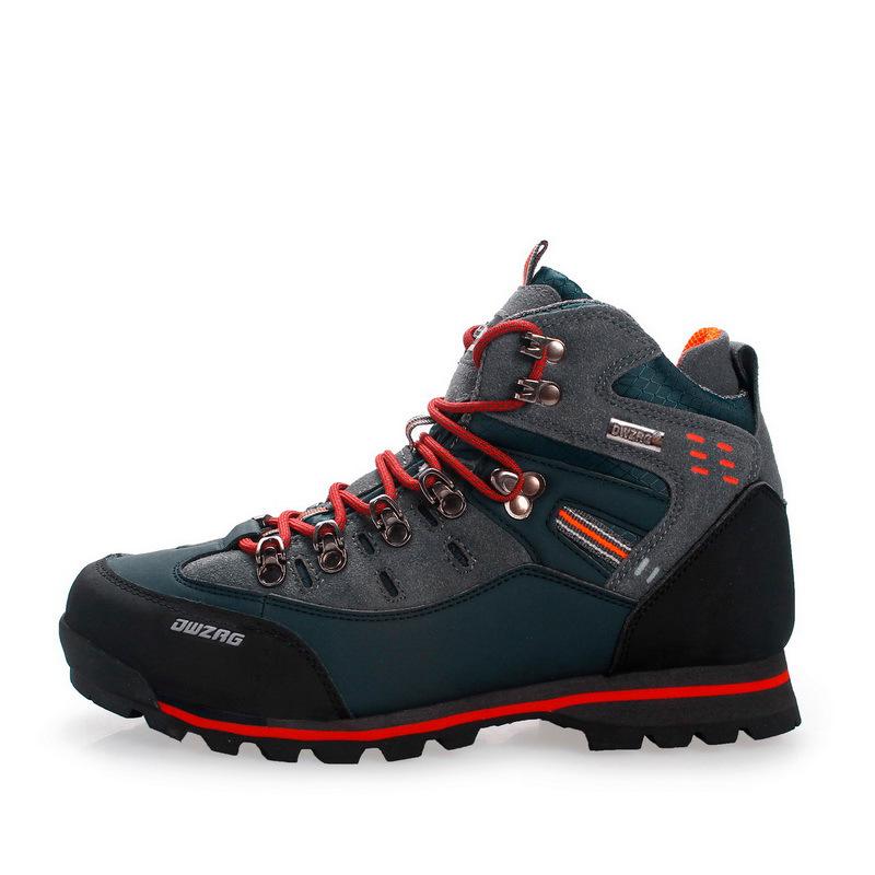 Men s Plus Size Leather Hiking Shoes - Non-slip, Wear-resistant, Lace-up High-tops. 40