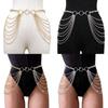 Europen Metal Multilayer Chain Waist Chain With Water Drip Embellishments For Beachwear Women